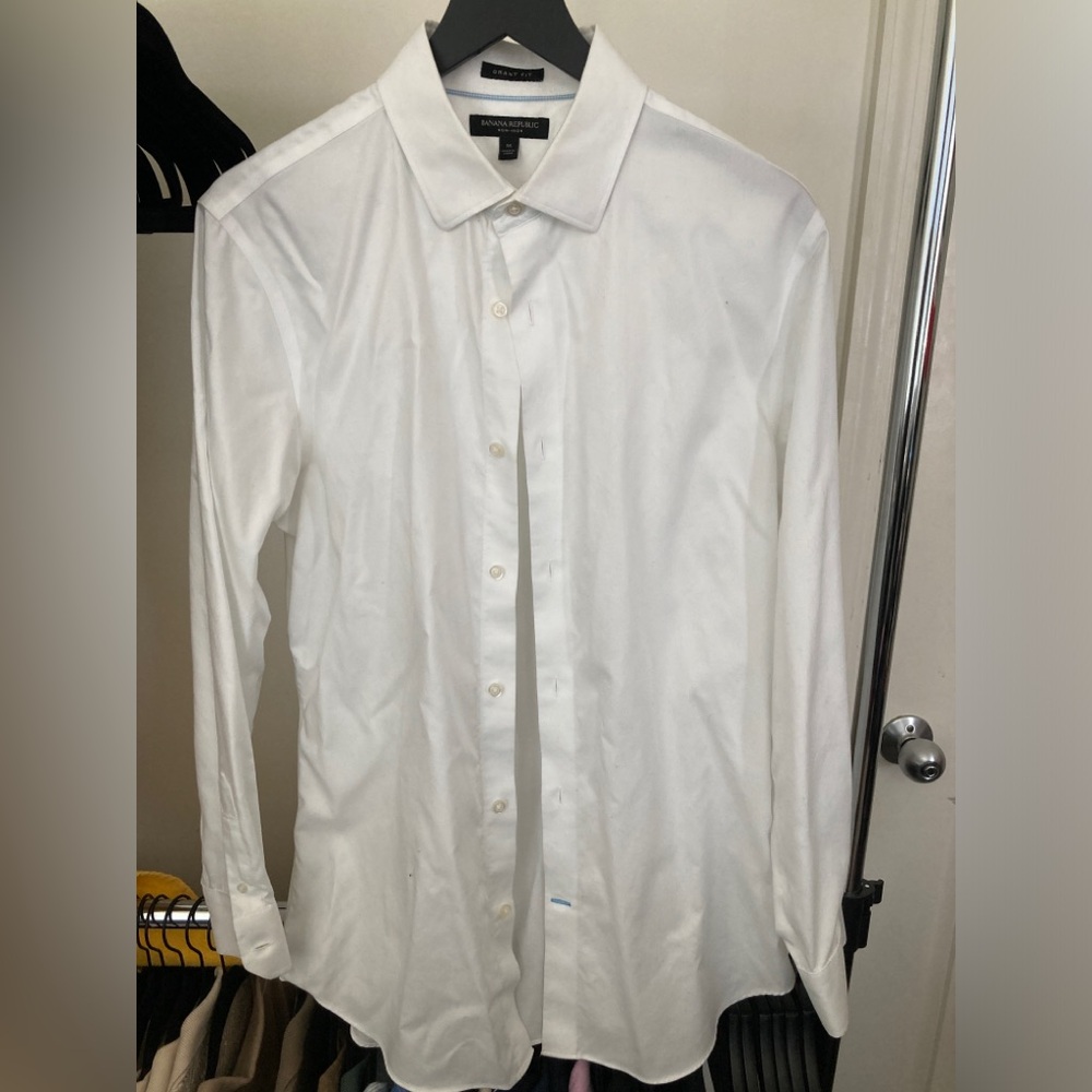 Banana Republic White Grant Fit Dress Shirt